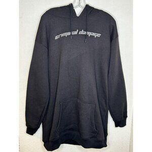 Criminal Damage Hoodie Mens XL Rhinestone Pullover Fleece Kangaroo Pocket